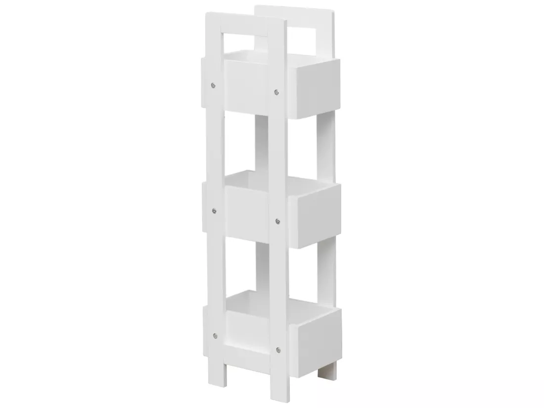 Porte-échelle de cuisine avec 3 Etagères en bois blanc Modernes