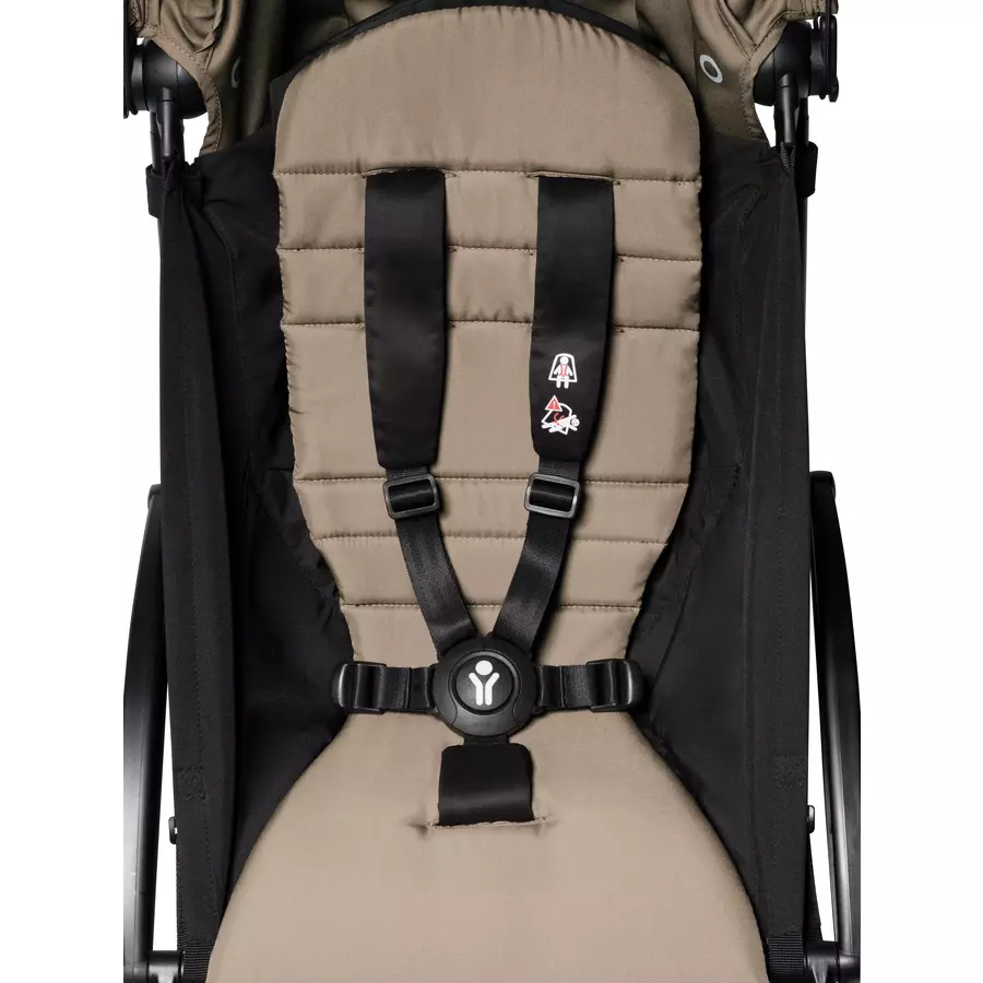 BABYZEN Kinderwagen YOYO2 0+ Black mit Neugeborenenaufsatz und Textilset Taupe