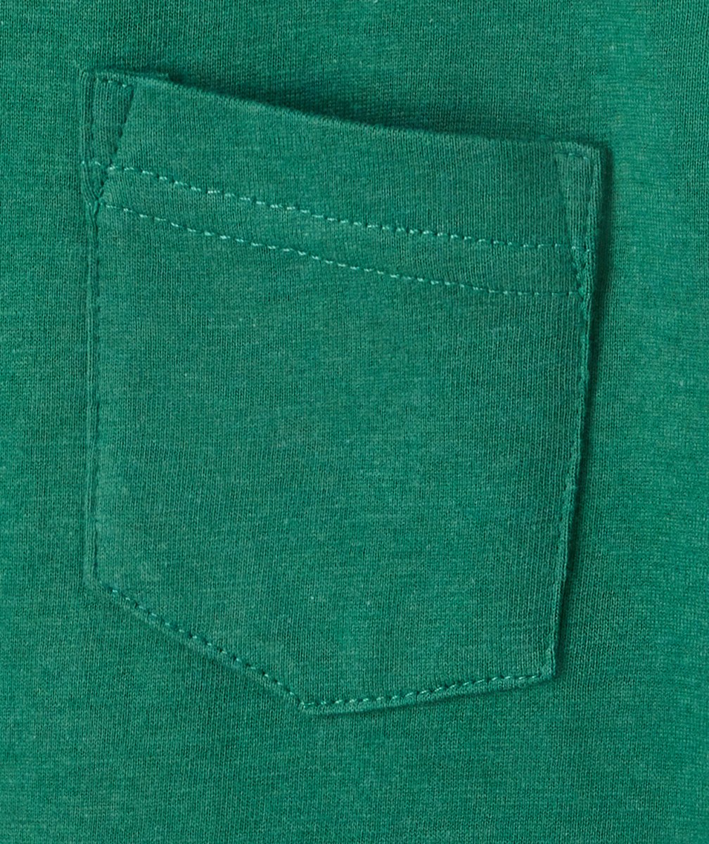 T-SHIRT MANCHES COURTES GARÇON VERT FORÊT AVEC POCHE