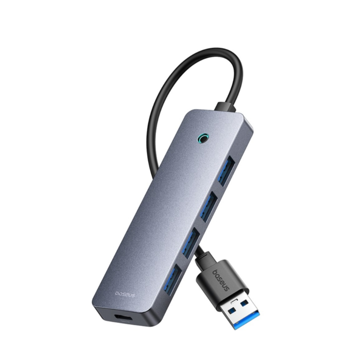 (15cm) UltraJoy Series 4-fach USB 3.0 Multiport Adapter Hub   USB C Anschluss zur externen Stromversorgung (BS-OH080) - Space Grau