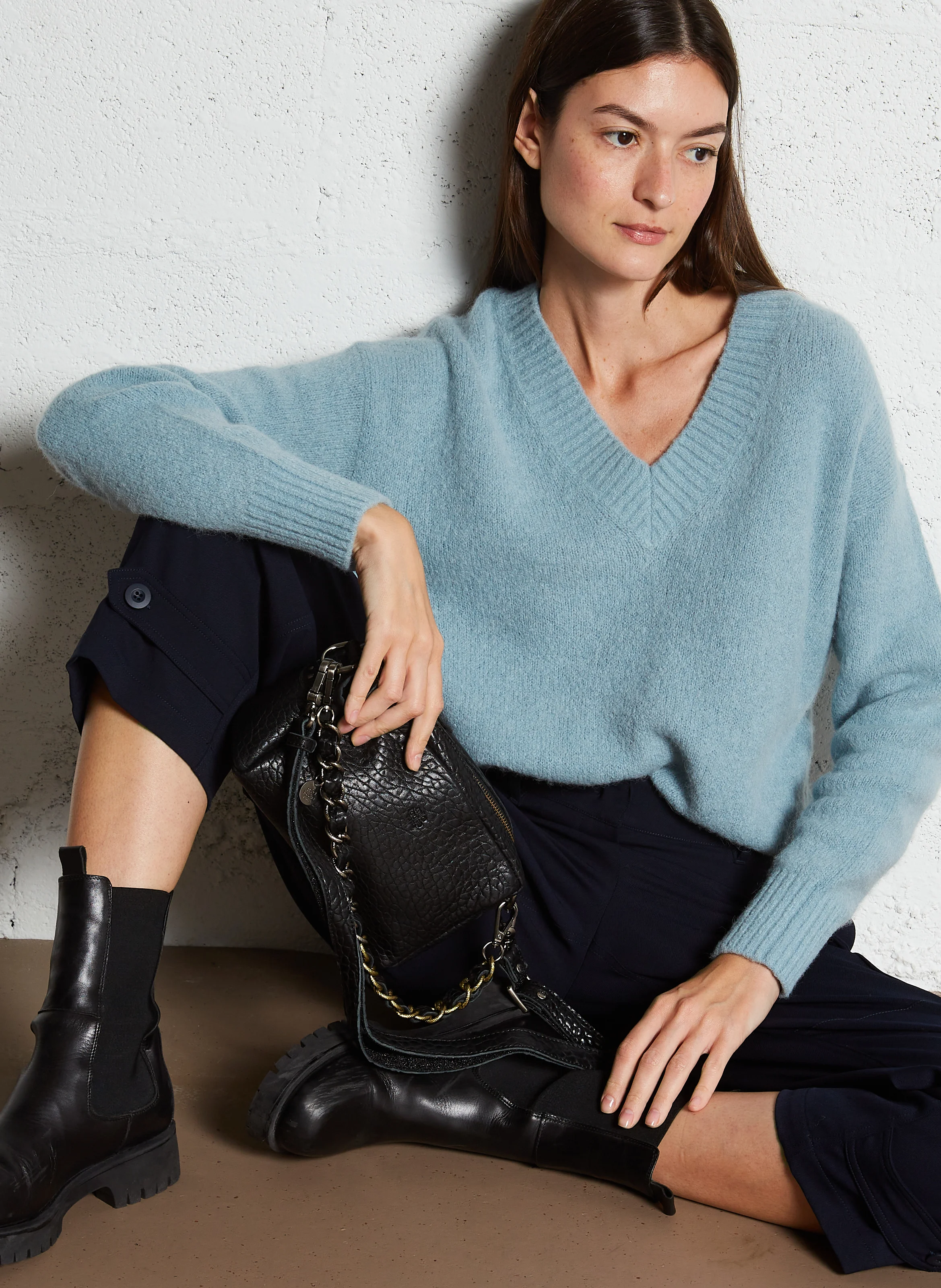 MAMA - Sac bandoulière en cuir | Noir