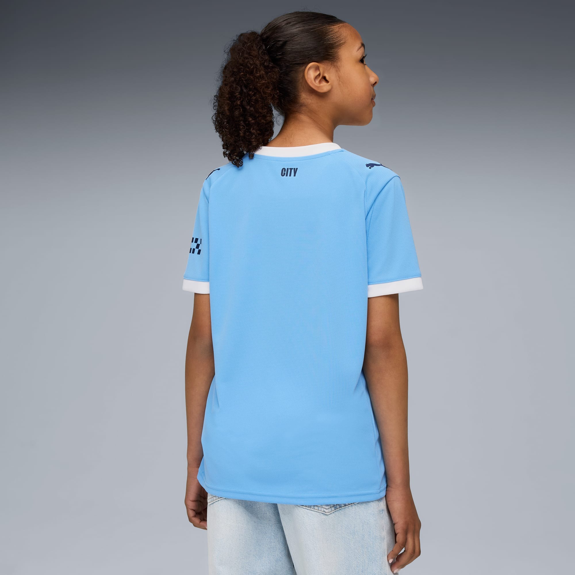 Manchester City 25/26 Hjemmedrakt Junior Team Light Blue/Puma White