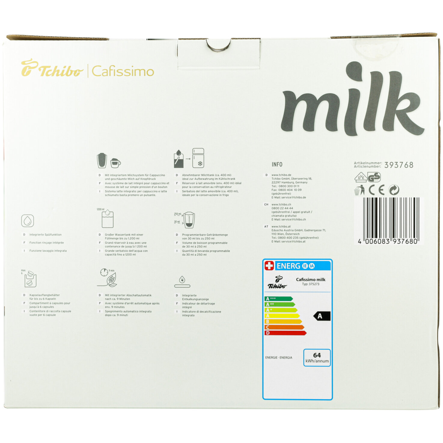 Tchibo Cafissimo milk weiss