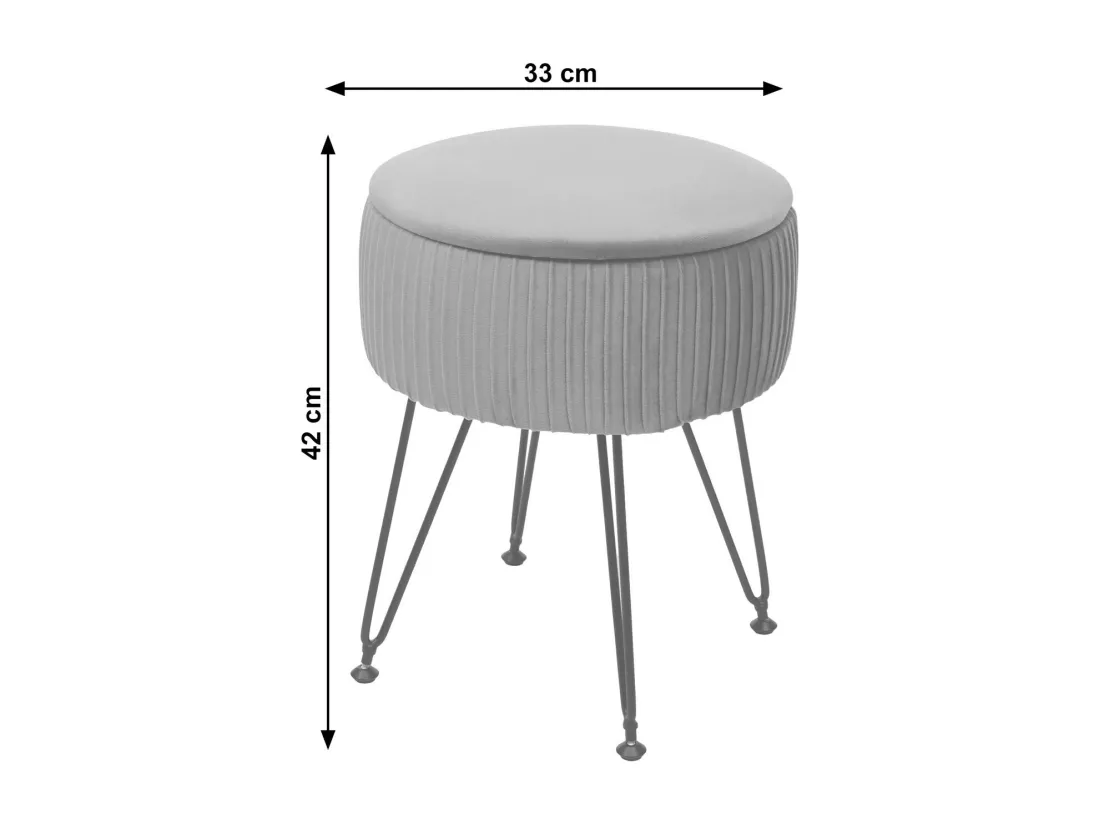 Pouf MCW-K47, vert, piètement or