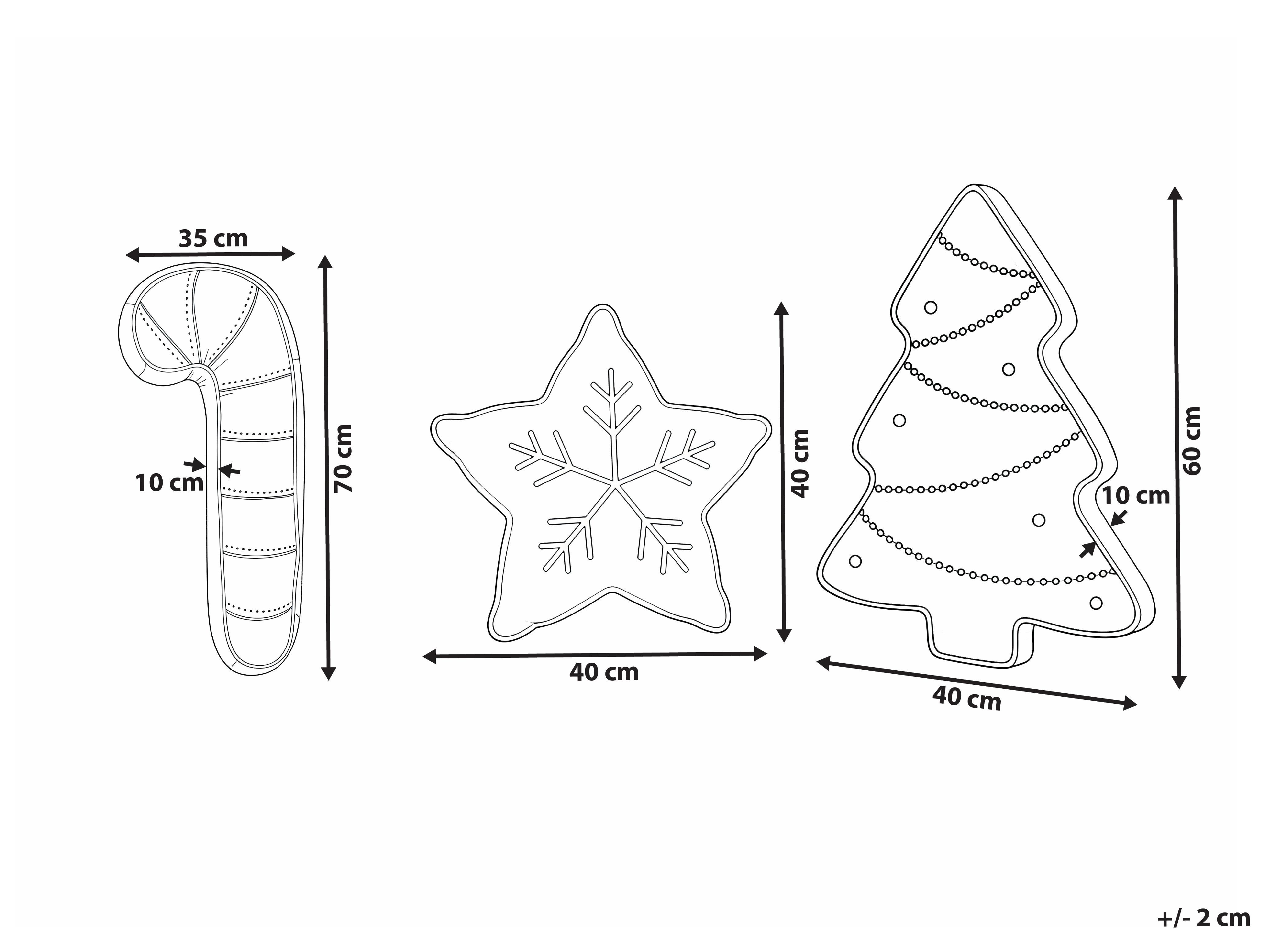 Set van 3 sierkussens JOLLYTRIO Fluweel 35 x 70 cm 40 x 60 cm 40 x 40 cm Lichtbeige kerstmotief