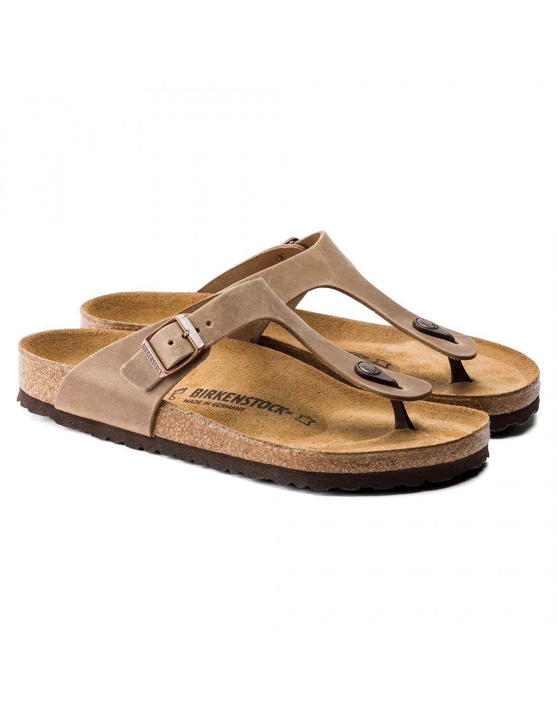 birkenstock Mules Femme Gizeh Oiled Tabacco Brown Cuir