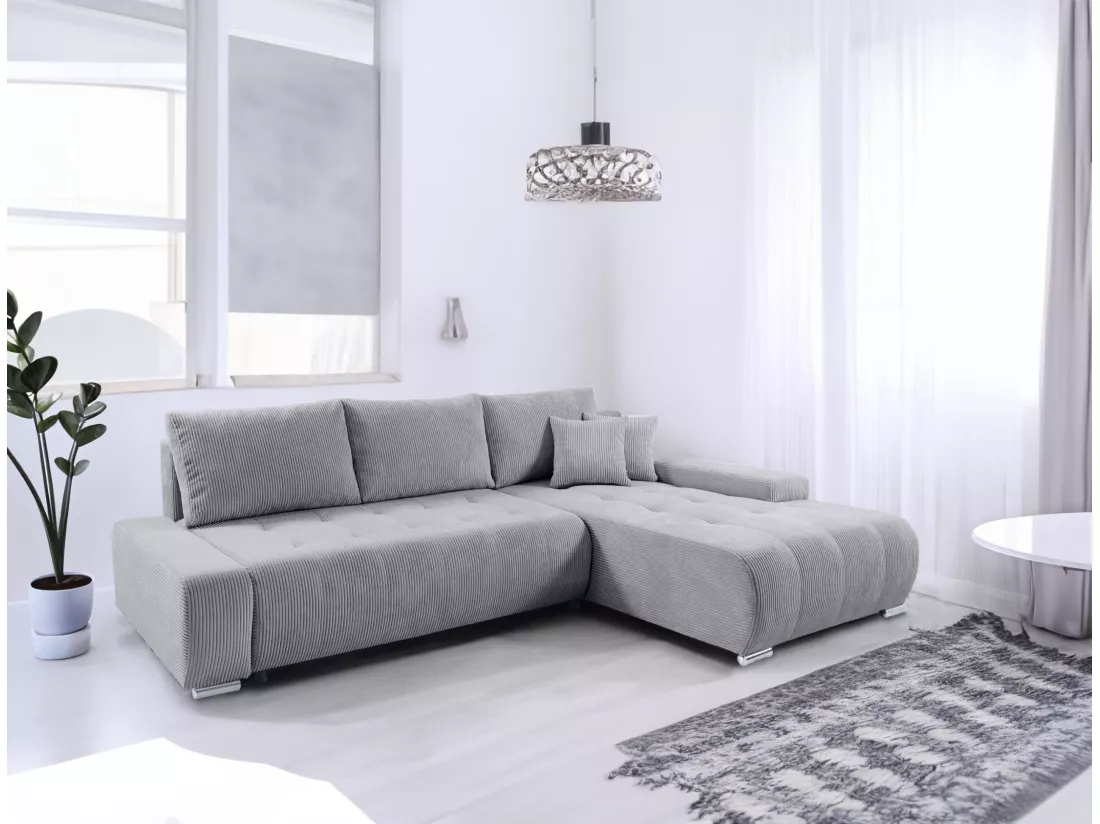 CANAPÉ D'ANGLE avec coffre de rangement Tragel L, gris