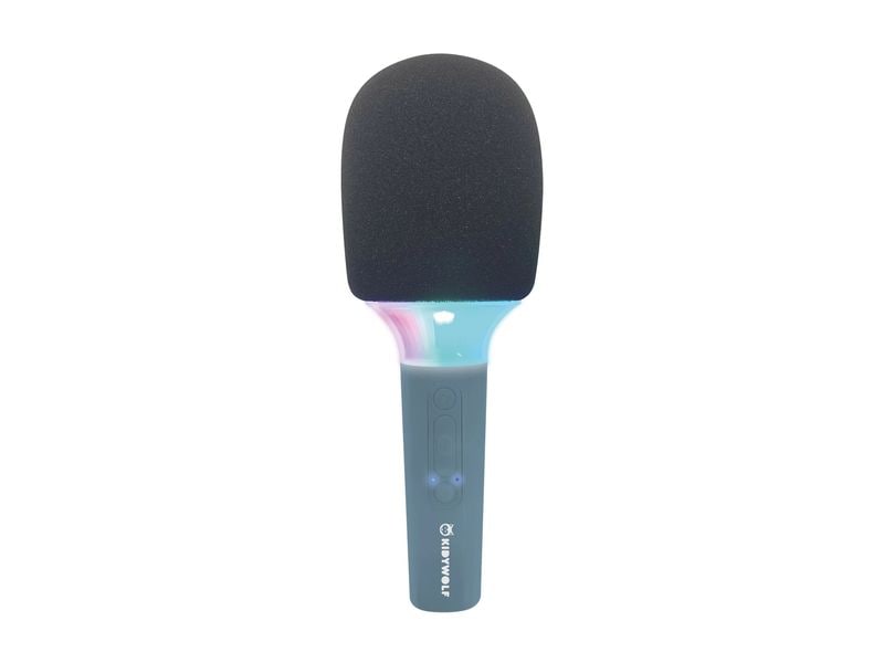 Kidywolf Mikrofon Bluetooth mit Licht blau Mikrofon für Kinder mit universellem Ladeanschluss