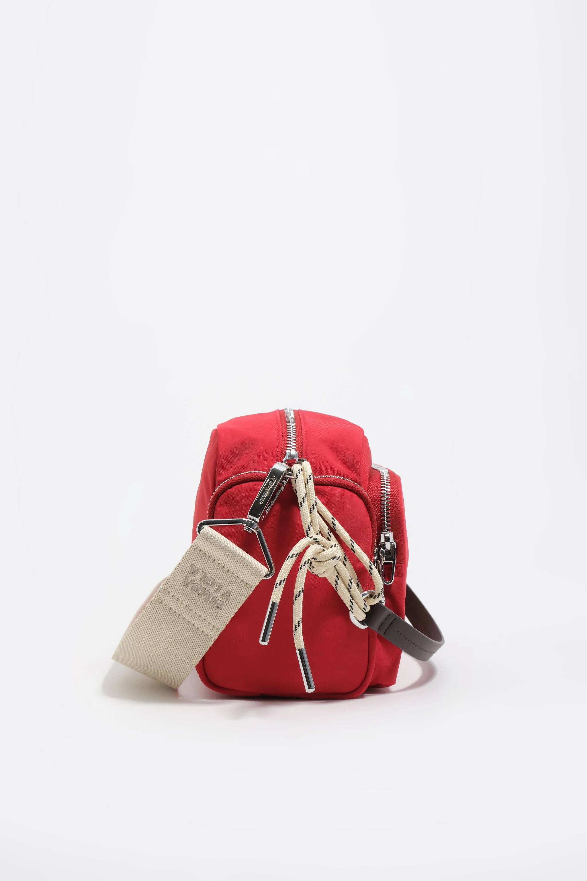 Bolsa de bolso média em náilon vermelho