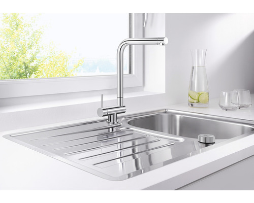 Blanco keukenkraan LARESSA-F HENDEL LINKS chroom 521546