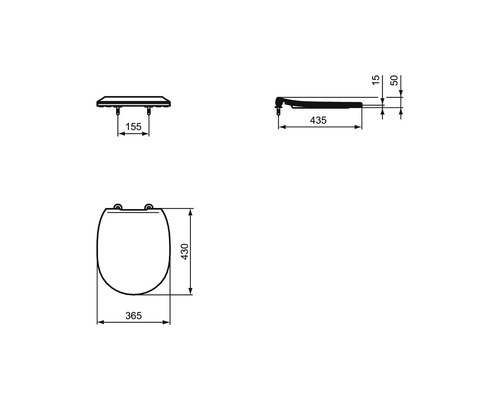Ideale STANDARD Connect Flat toiletzitting, wit, met soft-close mechanisme E772401