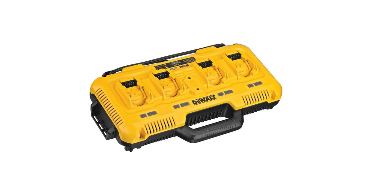 DEWALT4-poort snellader oplader  (Geel/zwart)