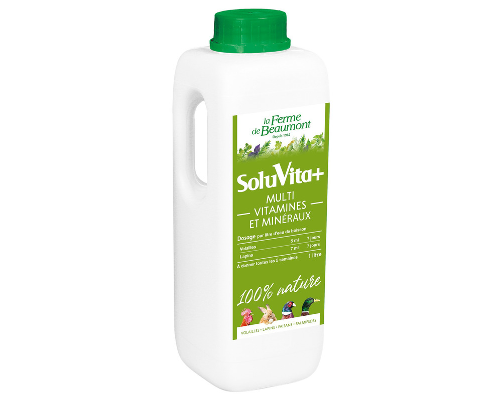 Soluvita plus 1 litre • vitamines liquide pour poules et lapins • soin naturel