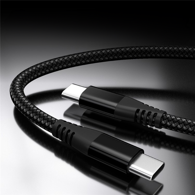 (2m) 60W USB C auf USB C Ladekabel Nylon Datenkabel - Grau
