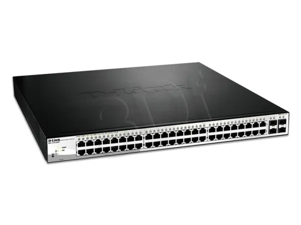 D-Link Web Smart DGS-1210-52MP - Switch - Administreret - 8 x 10/100/1000 (PoE )   40 x 10/100/1000 (PoE)   4 x SFP - desktop, monterbar på stativ - PoE  (370 W)