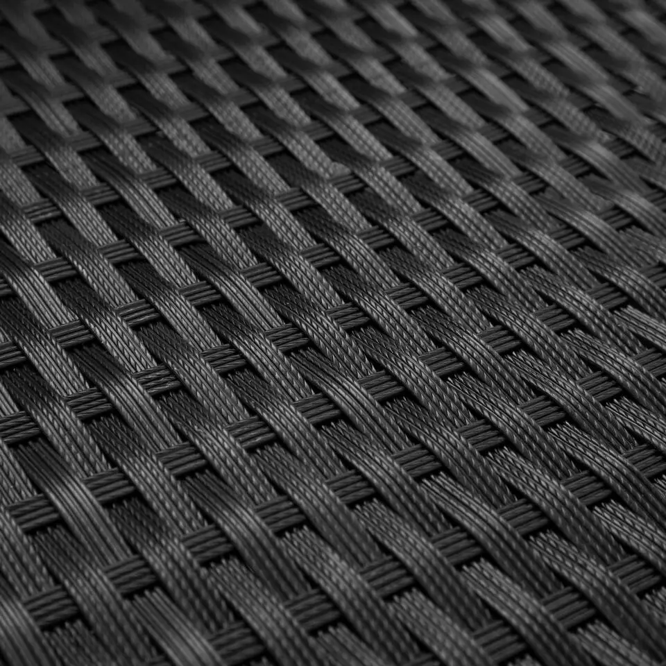 tectake - Wicker hocker, Zwart / Grijs