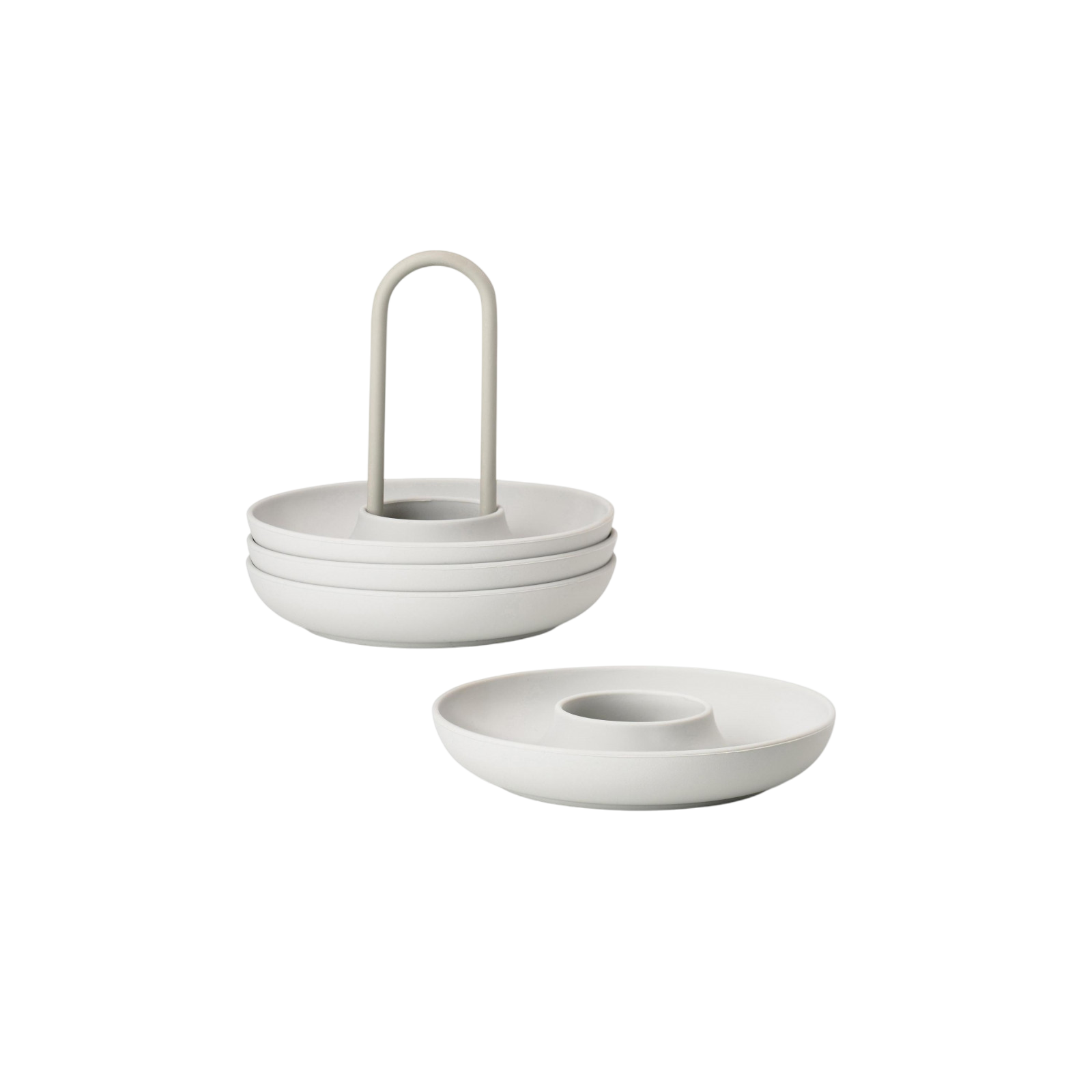 Eierbecher Singles 4er Set, Hellgrau