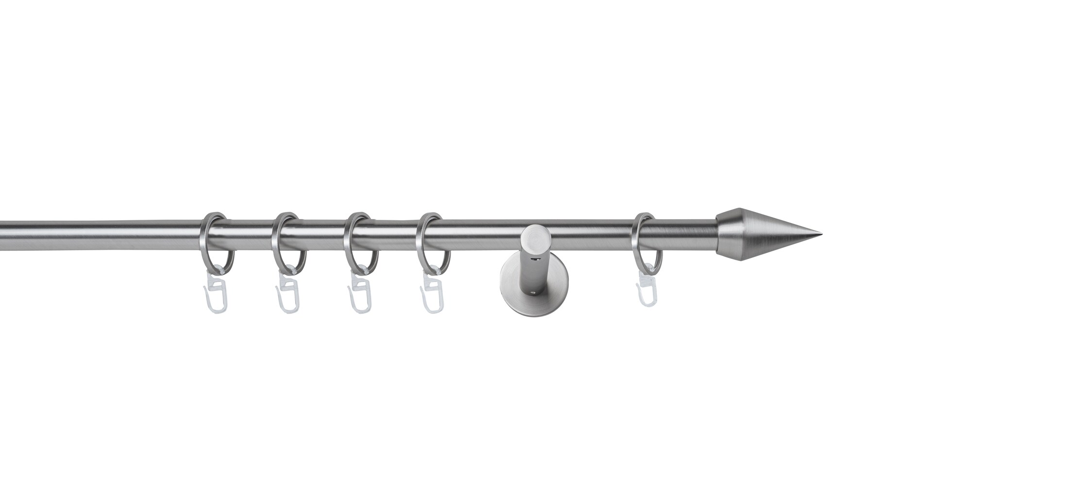 20mm,1-läufig,Rohr,Wandträger 12cm,Endstück point Farbe: Edelstahl-Optik, Größe: 100cm