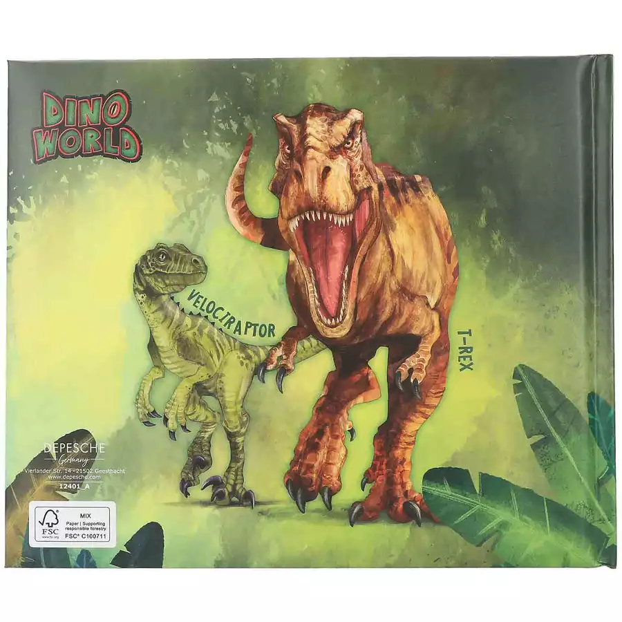 Depesche Freundebuch Dino World 17,5 x 21 x 1,5 cm bunt