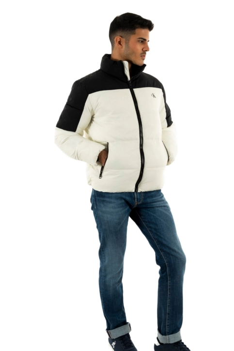doudounes calvin klein jeans blocking non down ybi ivory/black