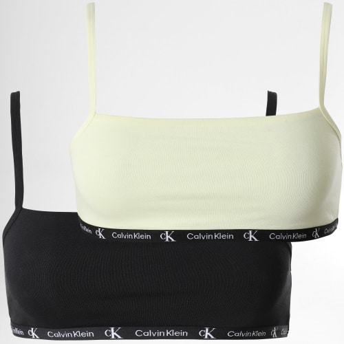 Lot De 2 Brassières Femme QF7215E Jaune Noir