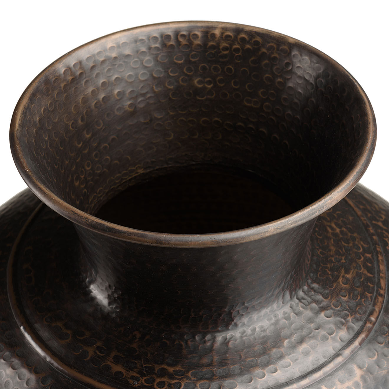 Macabane Vase effet martelé Honoré noir antique - D.63xH.74 cm