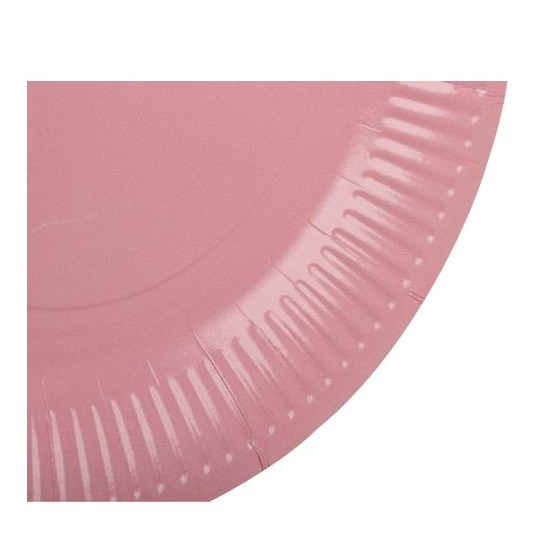 (20er Set) Ø23cm Pappteller Einweg Papier Teller Party Geschirr Tisch Deko (79214I) - Rosa