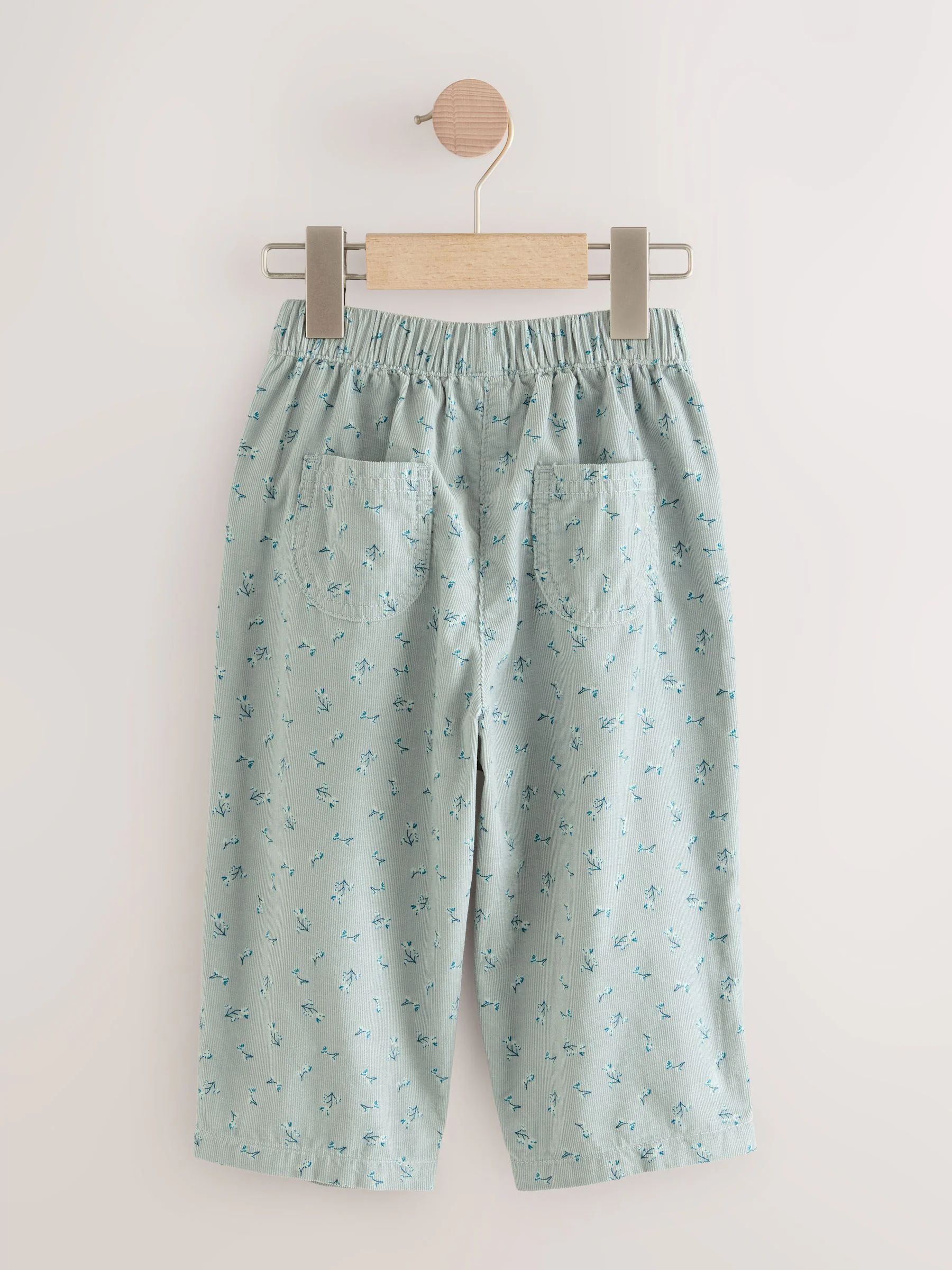 Blauw bloemenprint - Corduroy broek (3mnd-7jr)