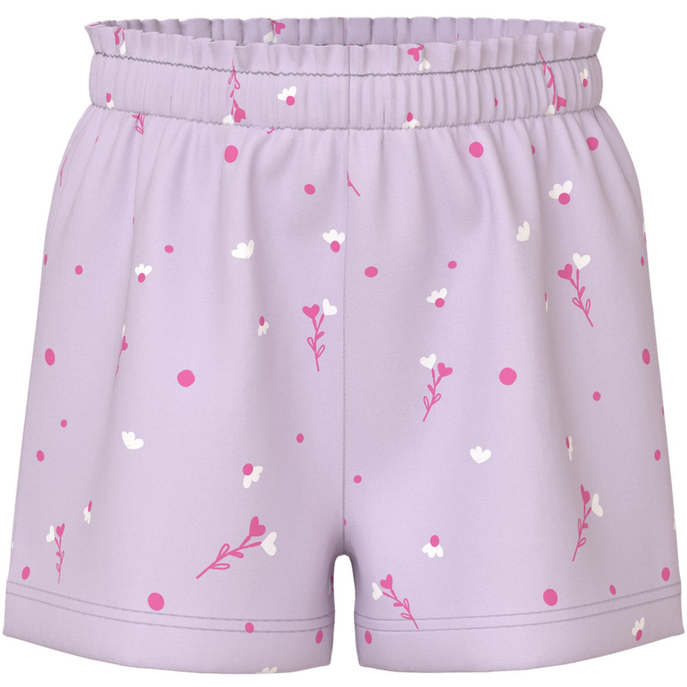 Køb Name It Lavender Fog White Florals Nmfvilinse Shorts