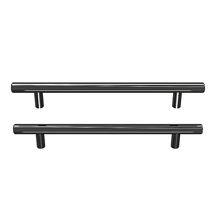 Poignée de meuble de cuisine GoodHome Annatto effet titane L. 22 cm, 2 pièces
