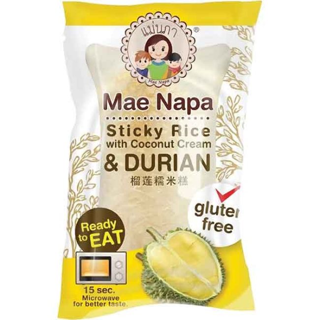 Mae Napa Kleefrijst Kokosroom en Durian Smaak (Glutenvrij) 80g
