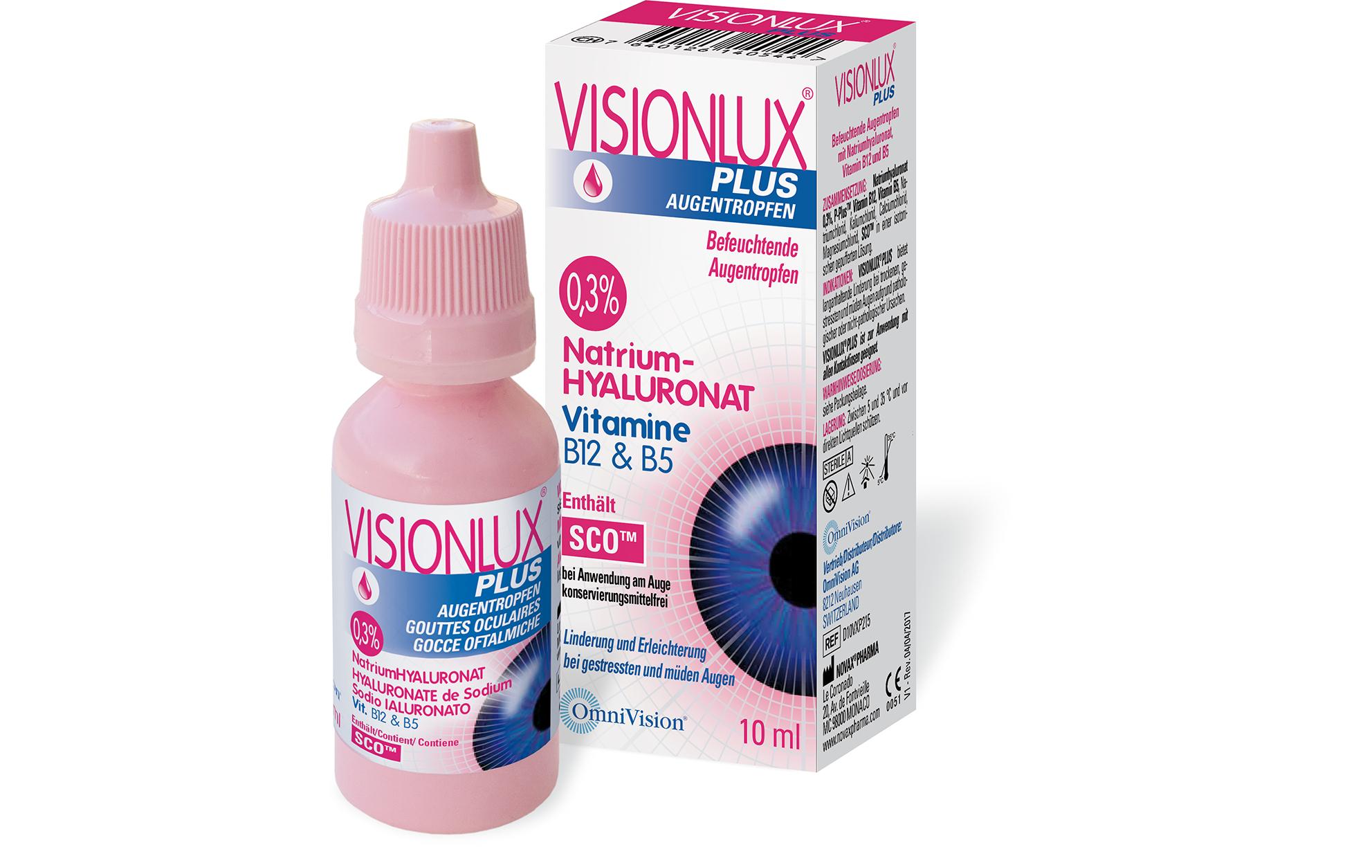 Augentropfen Visionlux Plus 10 mlBefeuchtende Augentropfen