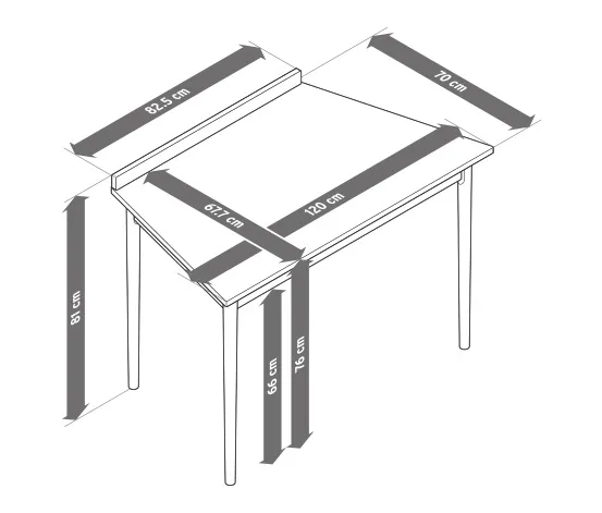 Schreibtisch in Trapezform