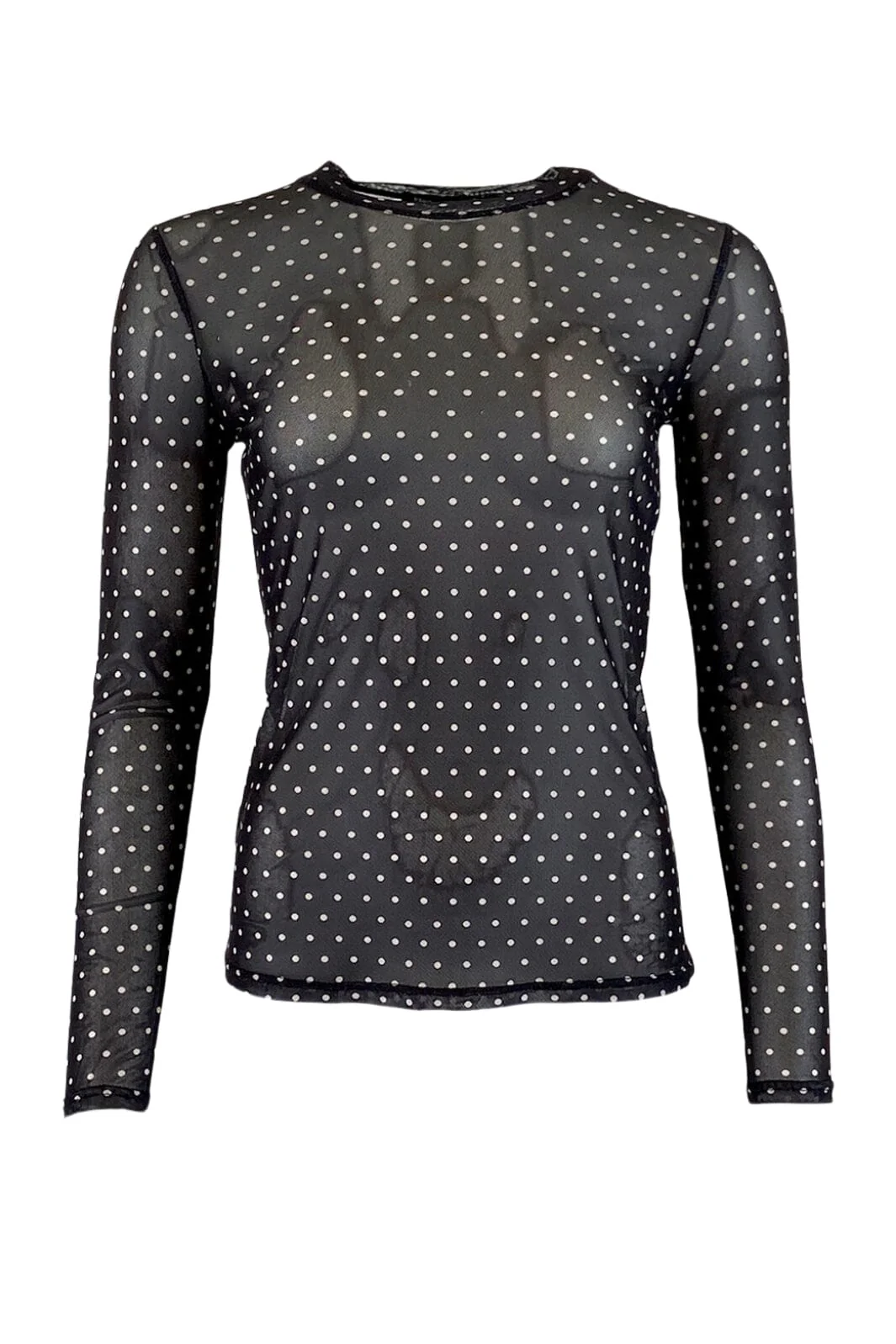 Black Colour Bcannie Mesh Blouse black dot