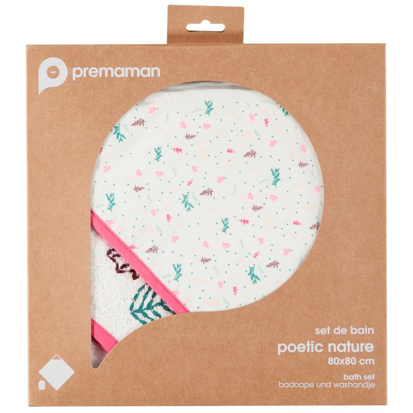Cape de bain et gant de toilette Poetic nature - Kaki