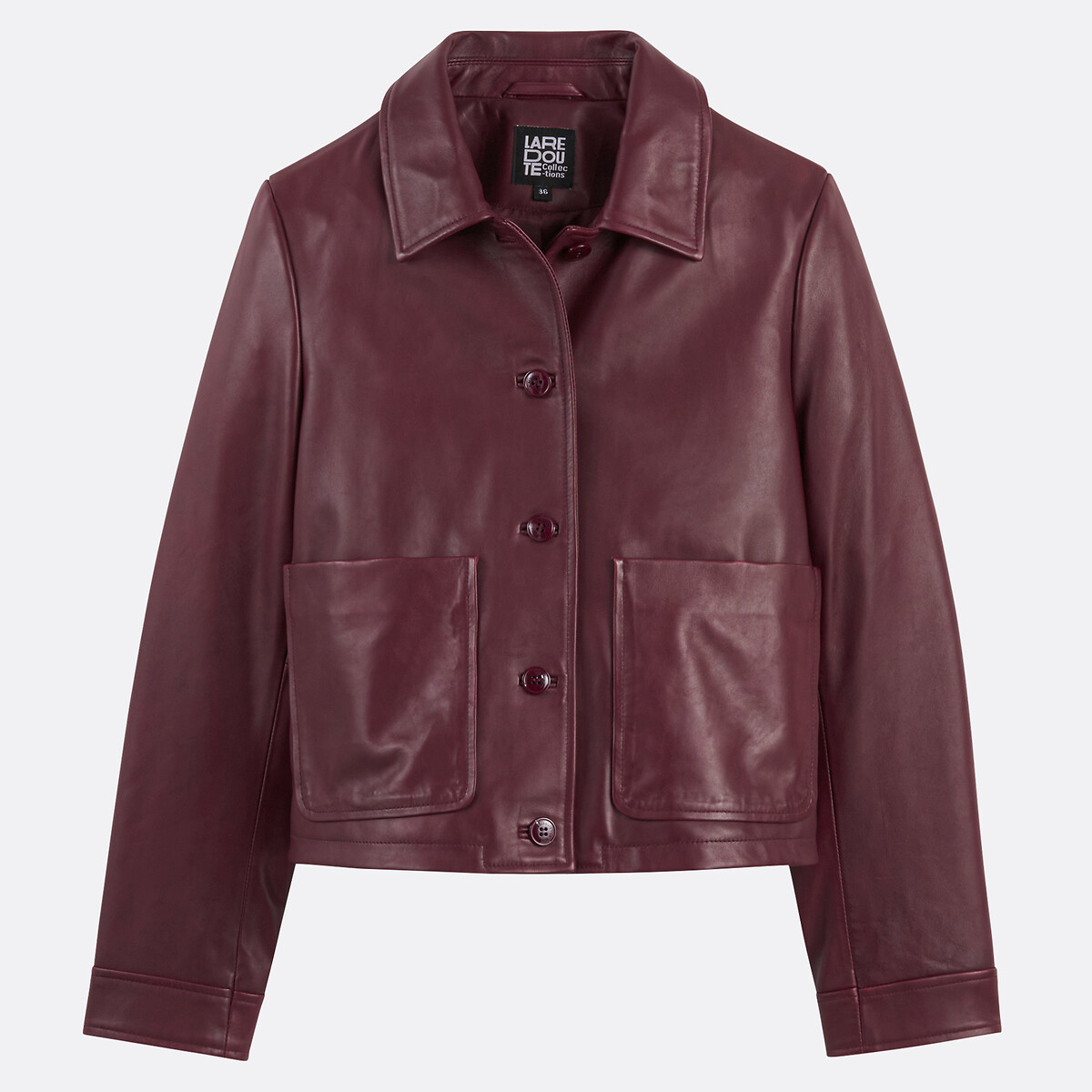 LA REDOUTE COLLECTIONS<br>Cardigã curto de couro com fecho de botão, modelo Signature ABELLE