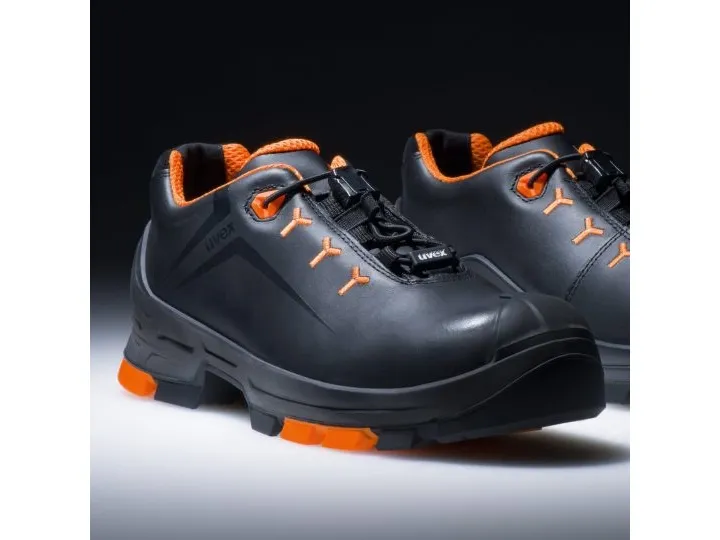 Uvex 65022, Unisex, Voksen, Sikkerhedssko, Orange, Sort, ESD, S3, SRC, Hurtig luk snørebånd