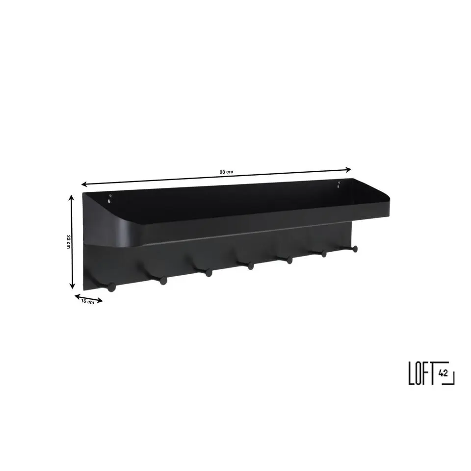 LOFT42 Lucia Kapstok - Zwart – Metaal – 7 haken
