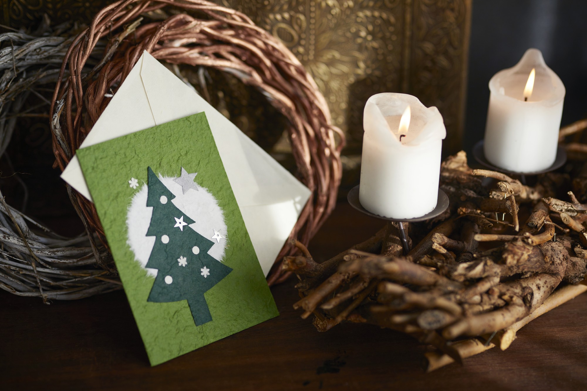 Grußkarte Tannenbaum, grün, T 17 cm, B 12 cm günstig bestellen
