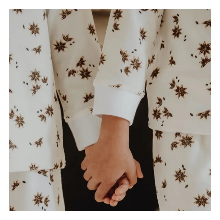 Bonjour Little Pyjama Velours de Coton Bio Anis Etoilé | Ecru