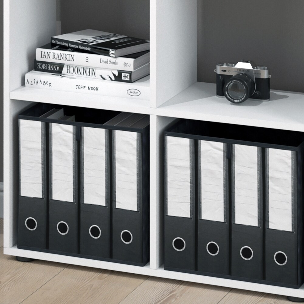 Vicco Raumteiler Würfelregal Standregal Tetra Weiß Faltbox Wohnzimmer Regal 73x72 cm modern Ablage 4 Fächer Dekoregal Ordnerregal Aufbewahrung