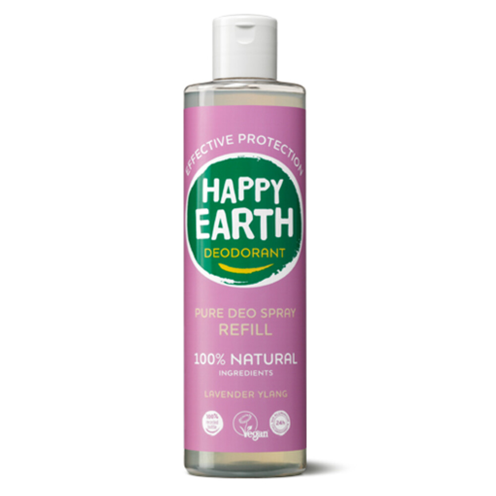 Happy Earth 100% Natuurlijke Deo Spray Navulling Lavender Ylang300 ml