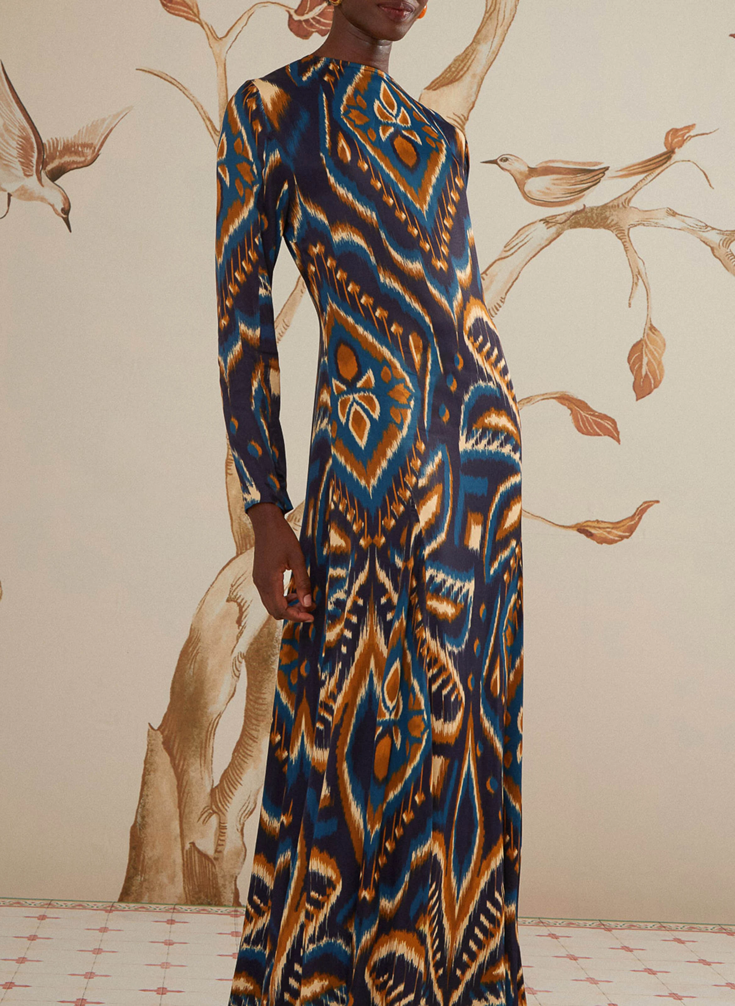 Robe longue imprimée | Multicolore