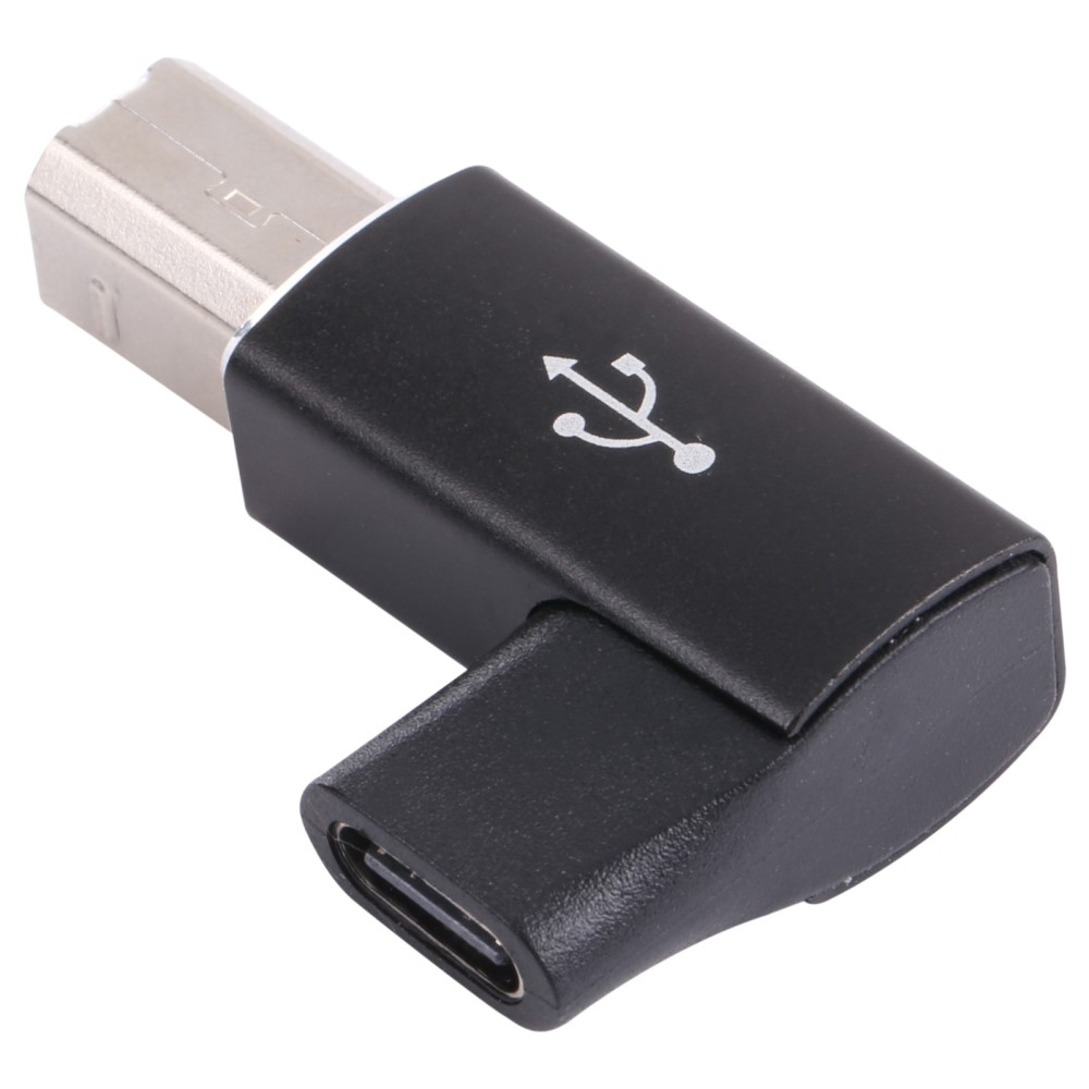 USB C auf USB B 2.0 MIDI 90° Winkel Adapter Musik Konverter Stecker für E-Instrumente / Drucker / Scanner /  Festplatten - Schwarz