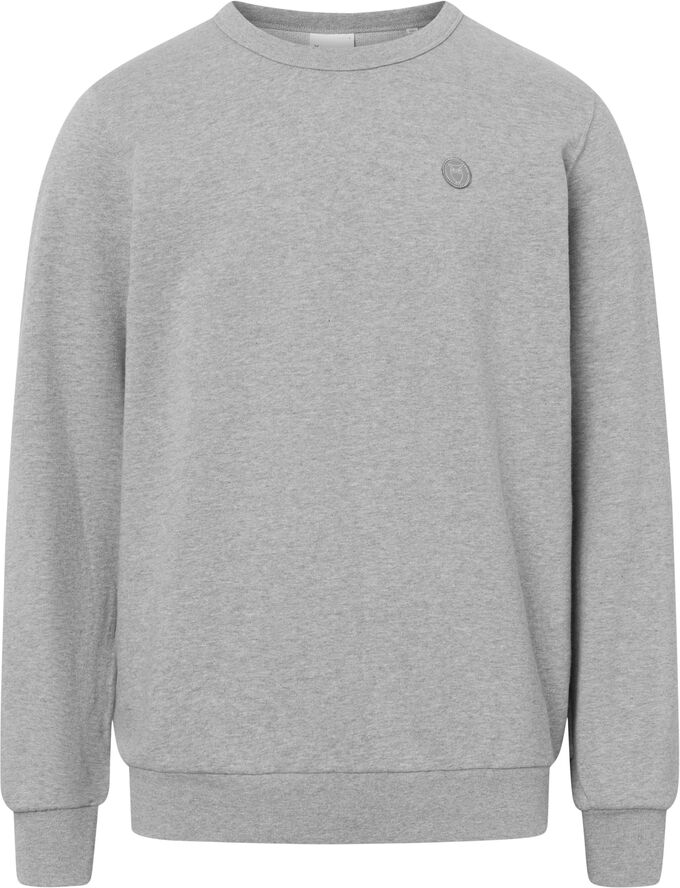 Knowledge Cotton Apparel ERIK basic badge sweat - GOTS/Vegan Grå