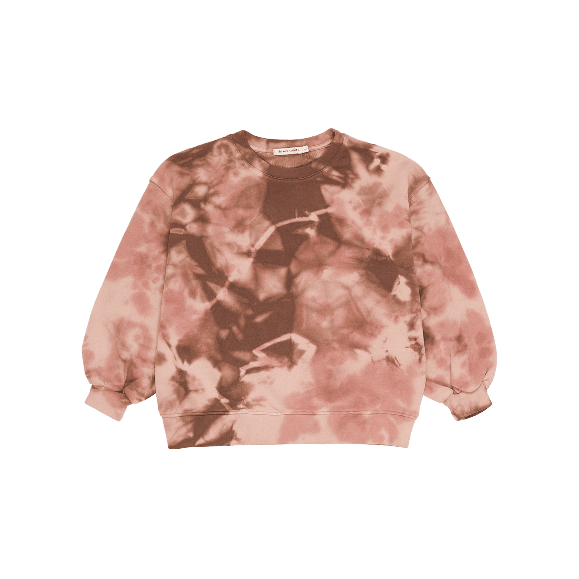 LAURENT - Sweat ample col rond en coton imprimé | Marron
