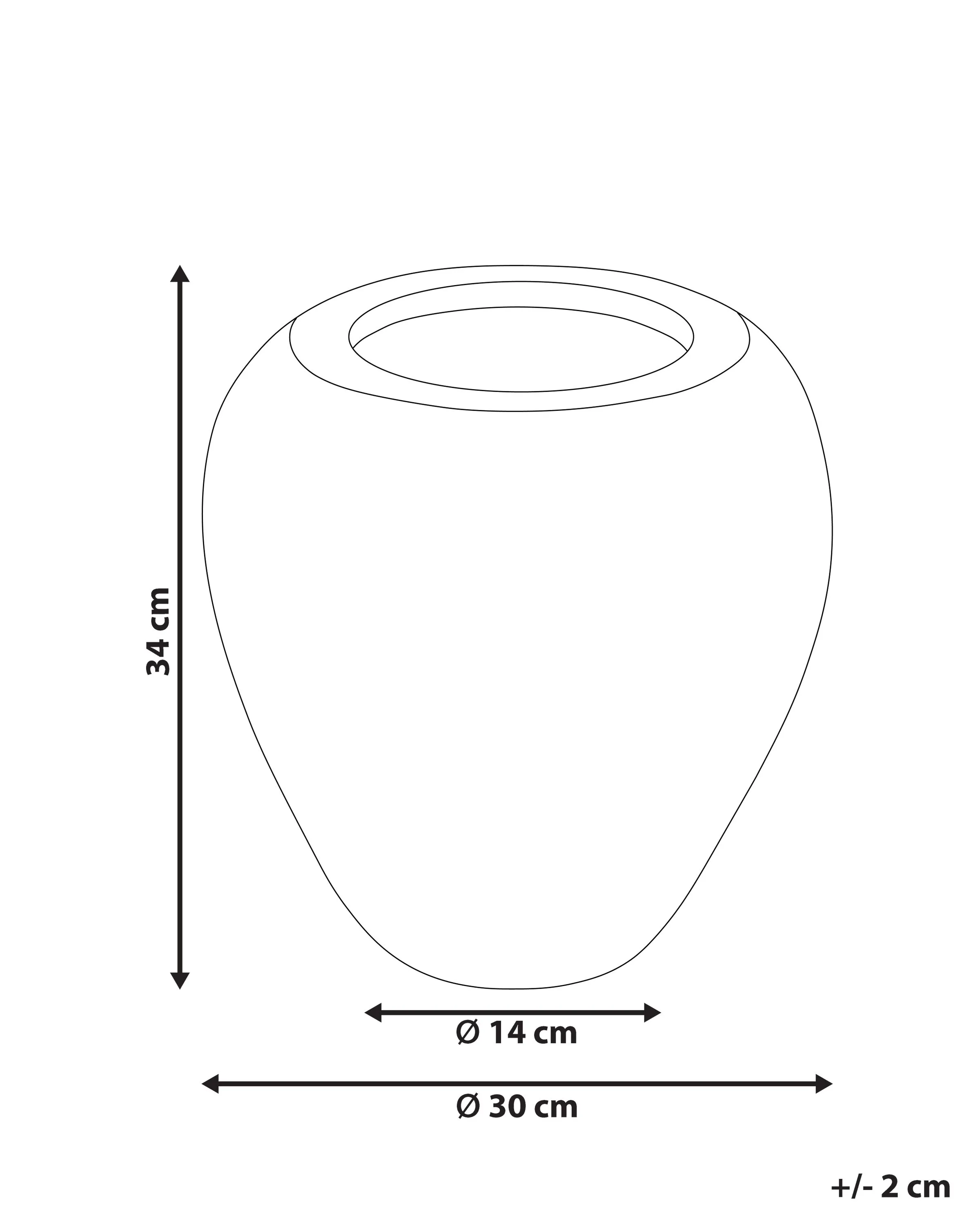 Decoratieve vaas SKIONE Keramiek 34 cm Lichtbruin