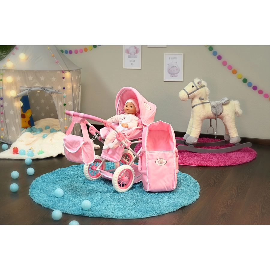 knorr toys® Puppenwagen Ruby - Princess white rose rosa