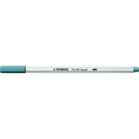 Premium-Filzstift mit Pinselspitze für variable Strichstärken - STABILO Pen 68 brush - Einzelstift - türkisblau