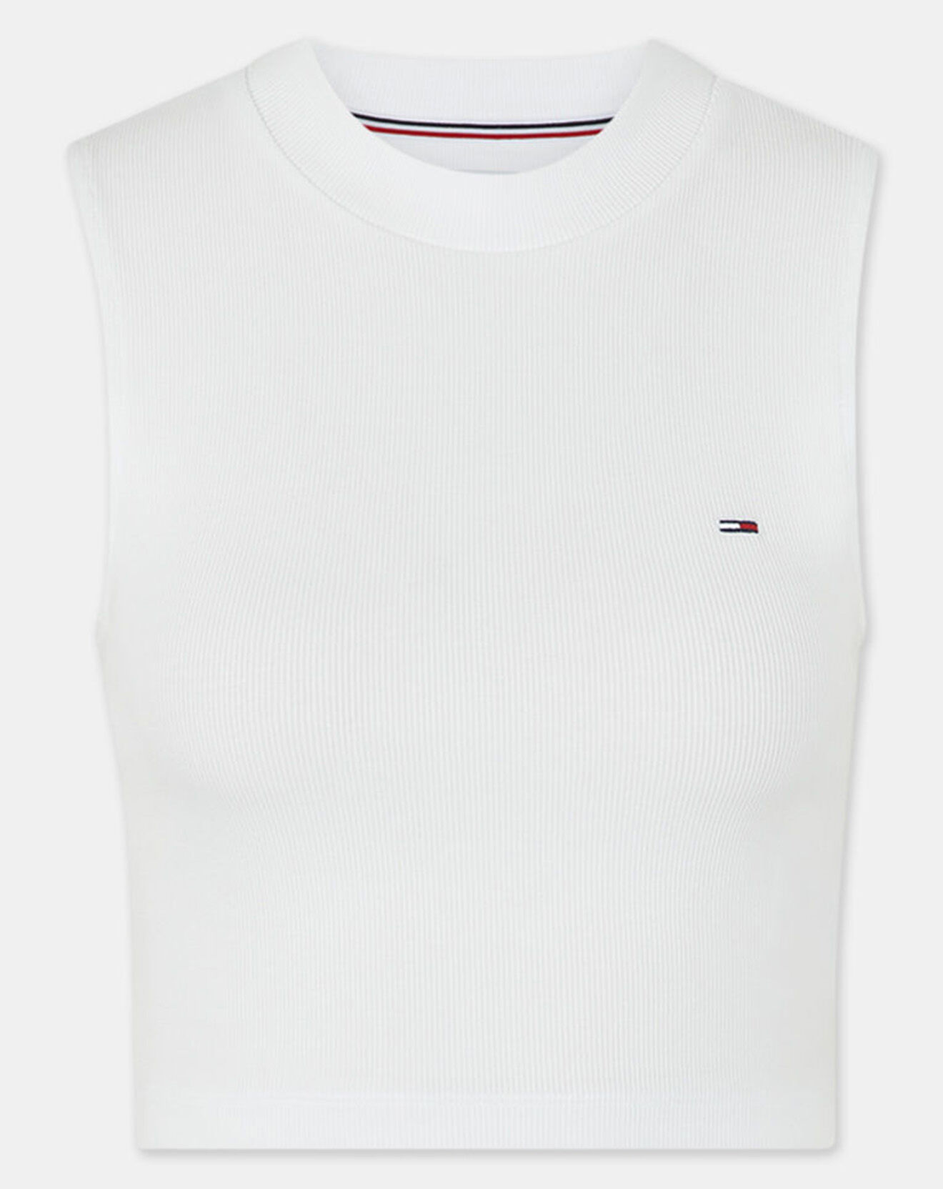 Tommy Jeans Top court Rib Tank blanc